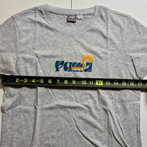 Puma Womens XS Radiant Graphic Cotton T-Shirt Gray Short Sleeve Tee NWT Sporty - Picture 4 of 8